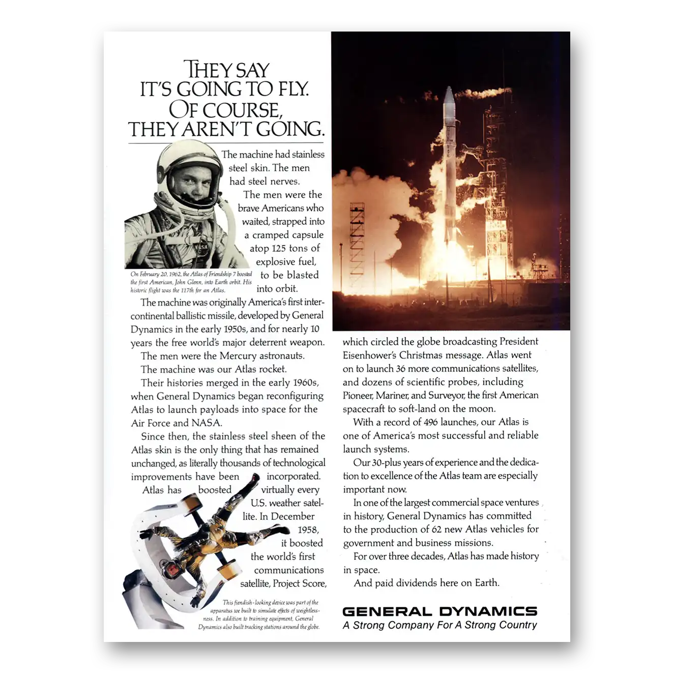 1990 General Dynamics They Say Its Going To Fly Vintage Magazine Print Ad