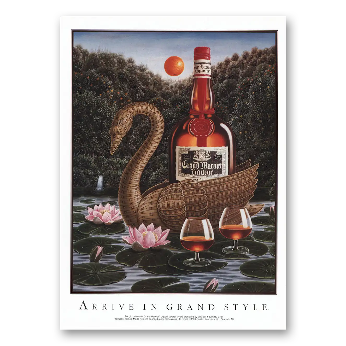 1990 Grand Marnier Arrive In Grand Style Vintage Magazine Print Ad