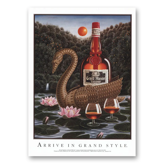 1990 Grand Marnier Arrive In Grand Style Vintage Magazine Print Ad