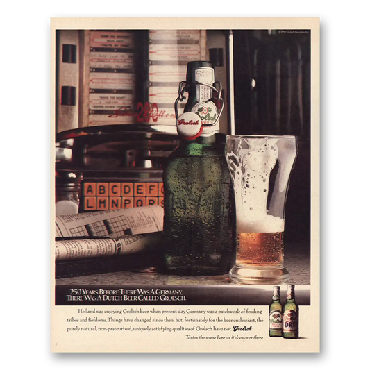 1990 Grolsch Beer Years Before There Was Germany Vintage Magazine Print Ad