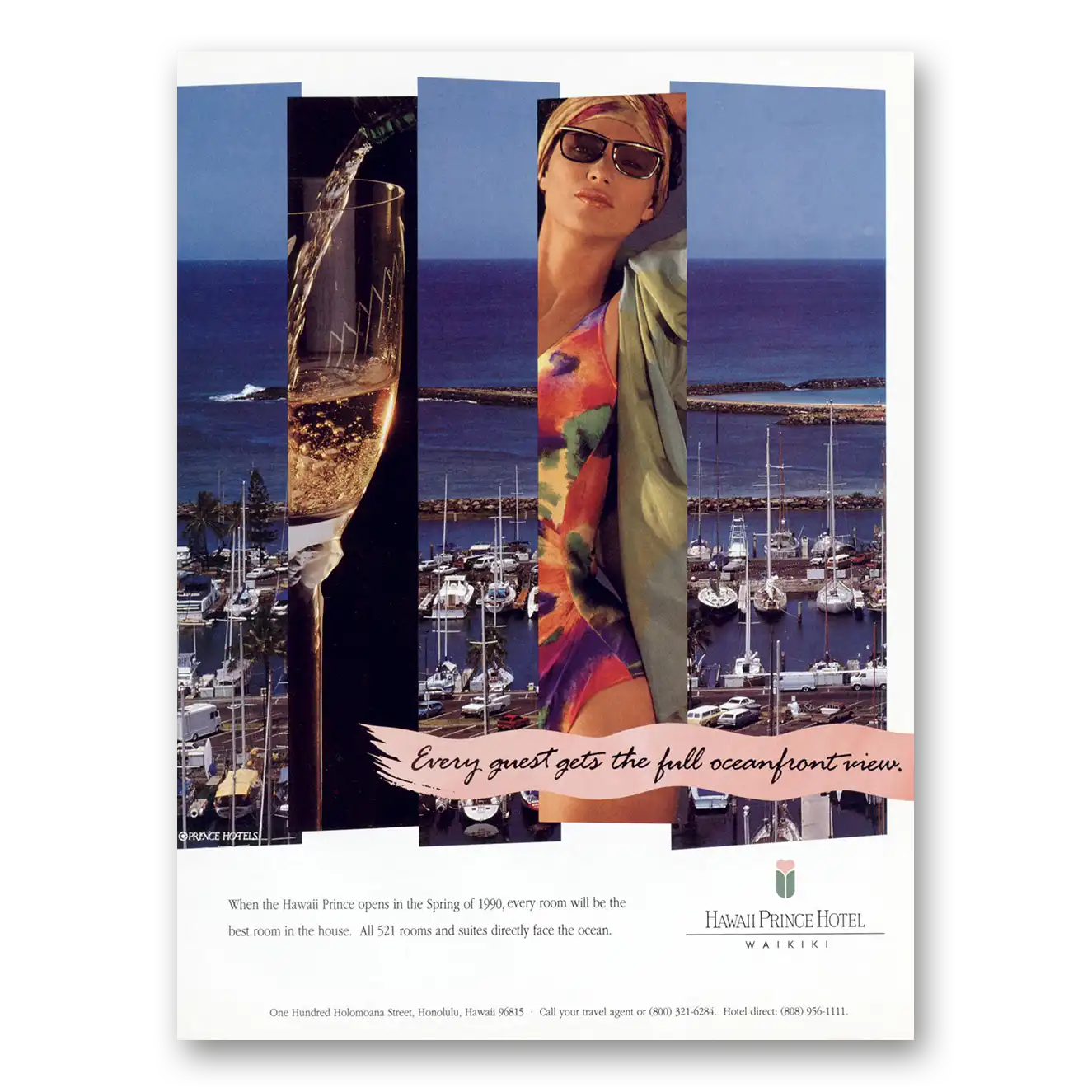 1990 Hawaii Prince Hotels Full Oceanfront View Vintage Magazine Print Ad