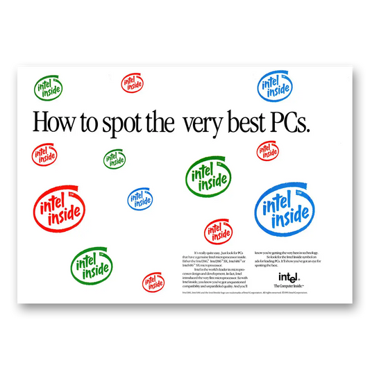 1990 Intel How to Spot the Very Best PCs Vintage Magazine Print Ad