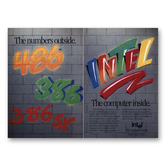 1991 Intel Number Outside The Computer Inside Vintage Magazine Print Ad