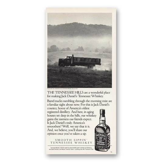 1990 Jack Daniels Tennessee Hills Vintage Magazine Print Ad