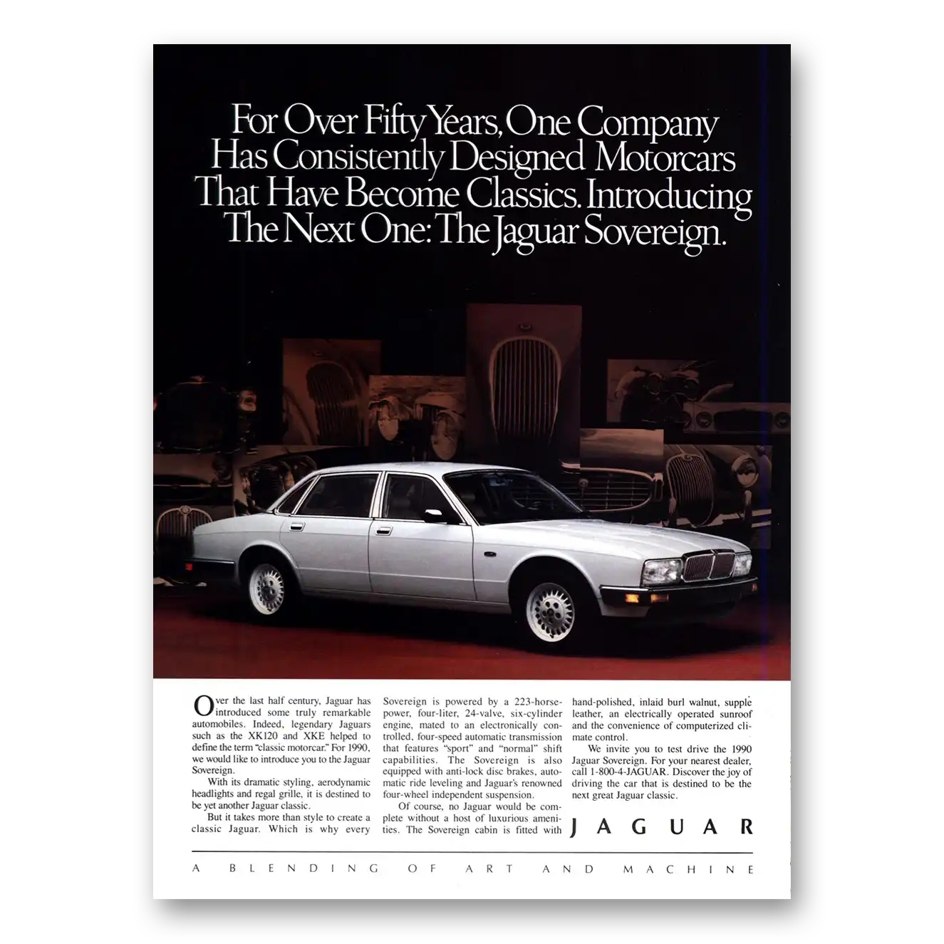 1990 Jaguar Sovereign For Over Fifty Years One Company Vintage Magazine Print Ad