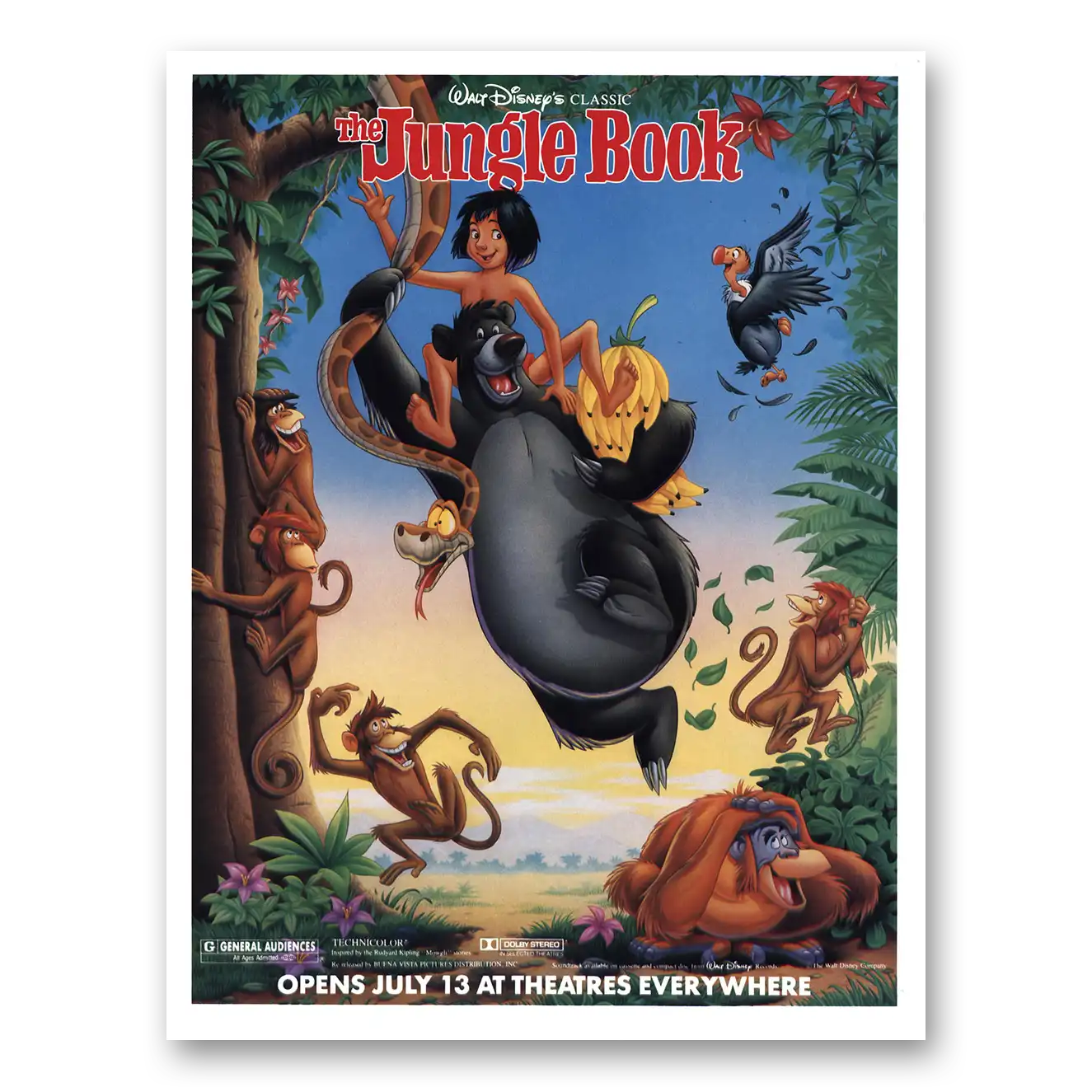 1990 Jungle Book Promo Walt Disney Vintage Magazine Print Ad