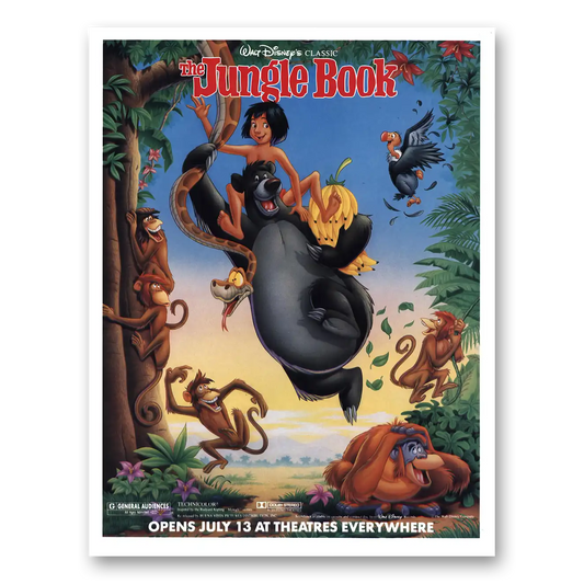 1990 Jungle Book Promo Walt Disney Vintage Magazine Print Ad