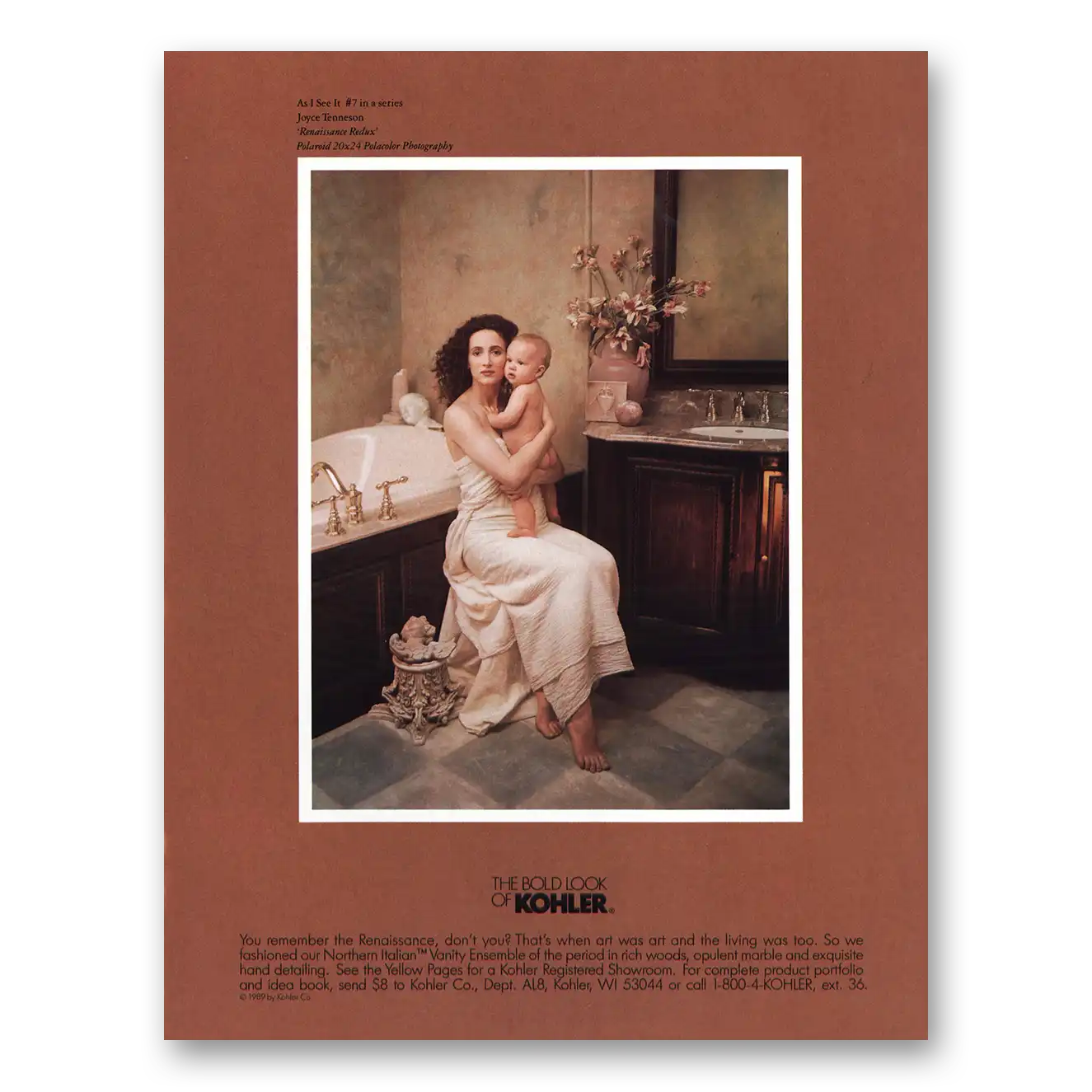 1990 Kohler Renaissance Relax Vintage Magazine Print Ad