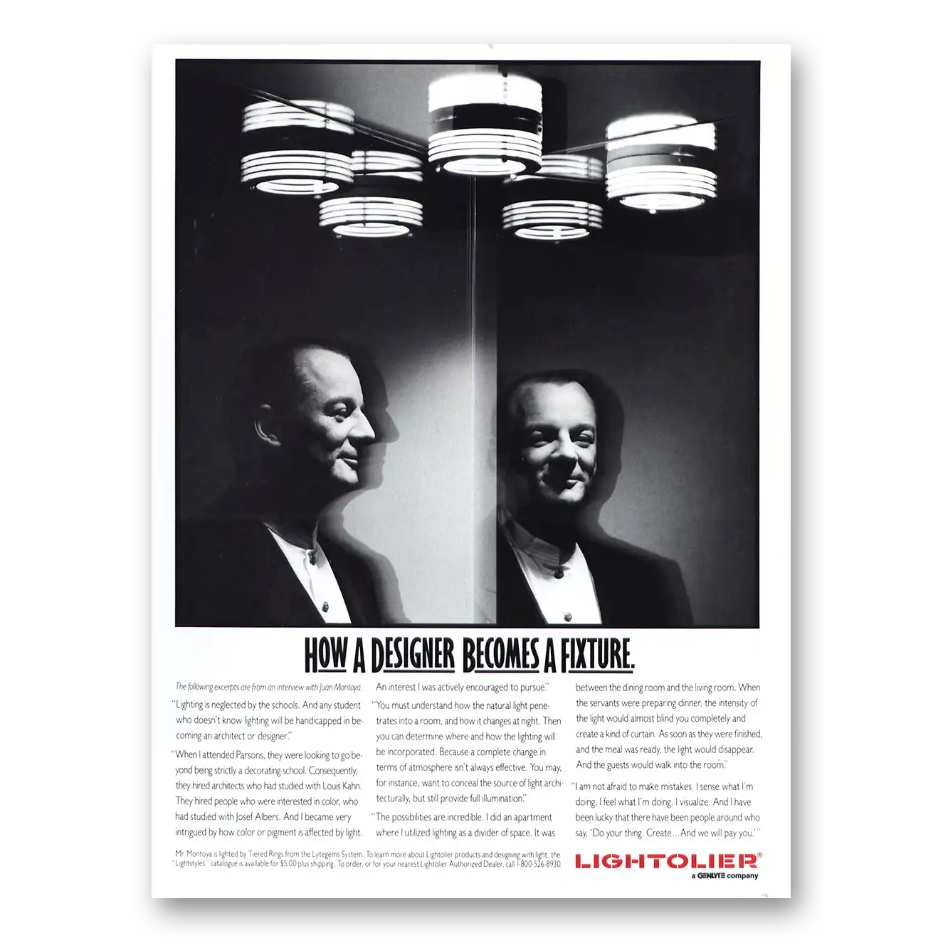 1990 Lightolier Lighting How a Designer Becomes a Fixture Vintage Magazine Print Ad