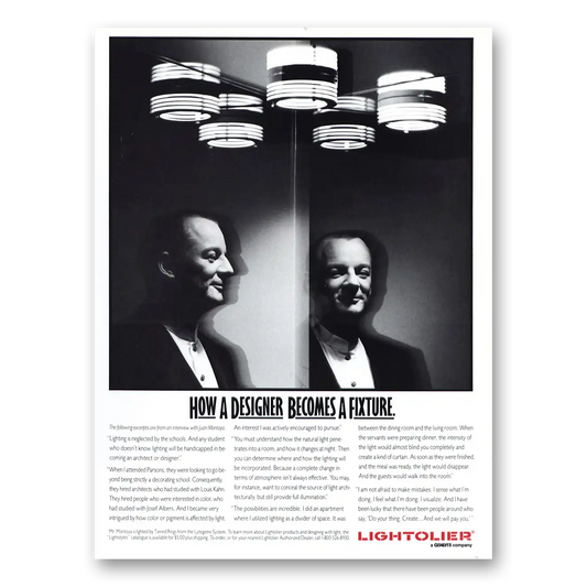 1990 Lightolier Lighting How a Designer Becomes a Fixture Vintage Magazine Print Ad