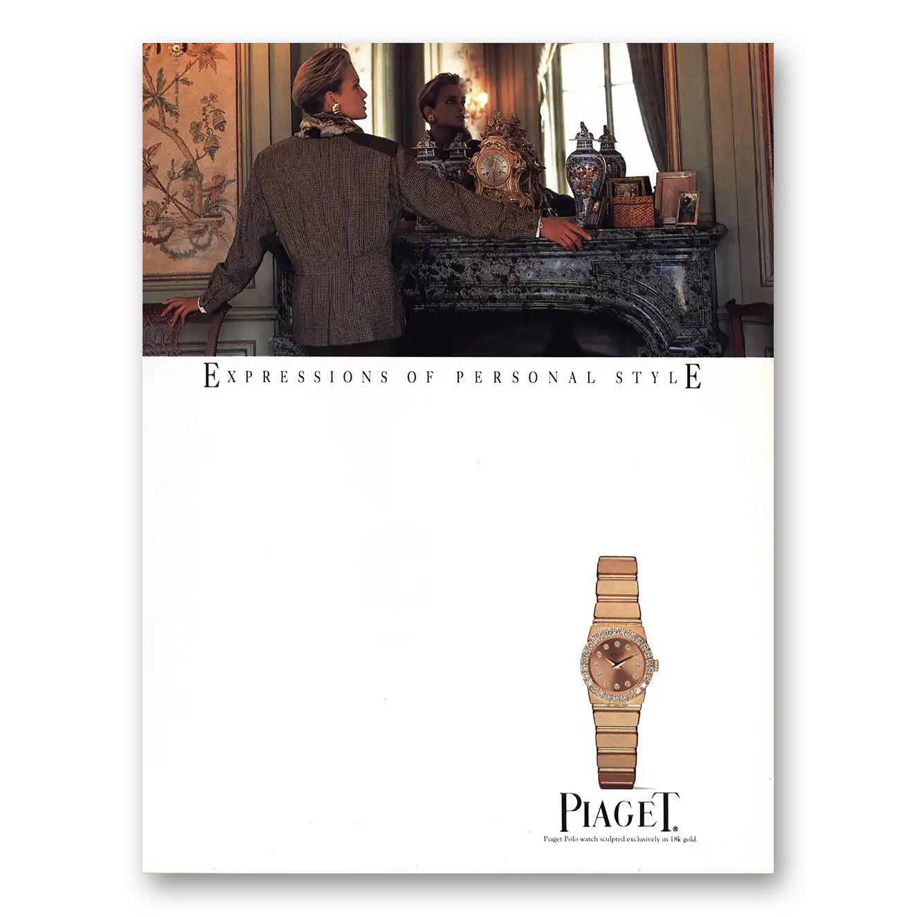 1990 Piaget Watches Expressions of Personal Style Vintage Magazine Print Ad