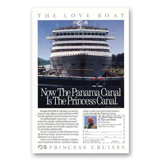 1989 Princess Cruises Love Boat Panama Canal Vintage Magazine Print Ad