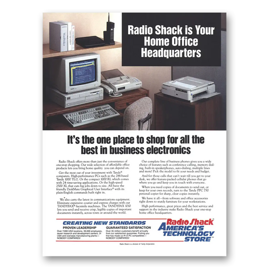 1990 Tandy Computer Home Office Vintage Magazine Print Ad