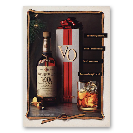 1990 Seagrams VO Whisky No Assembly Required Vintage Magazine Print Ad