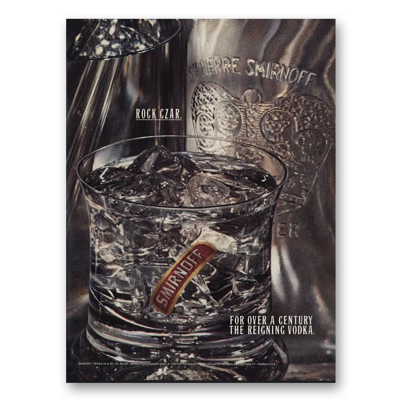 1990 Smirnoff Vodka Rock Czar Vintage Magazine Print Ad