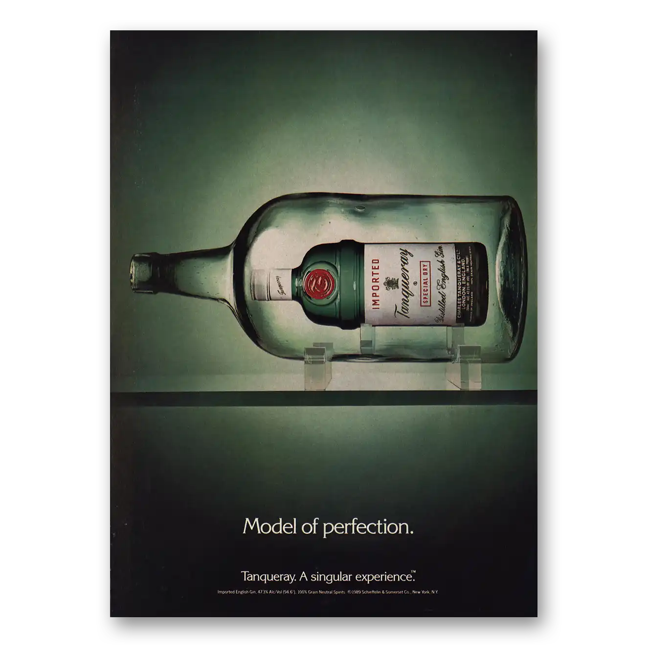 1990 Tanqueray Gin Model of Perfection Vintage Magazine Print Ad