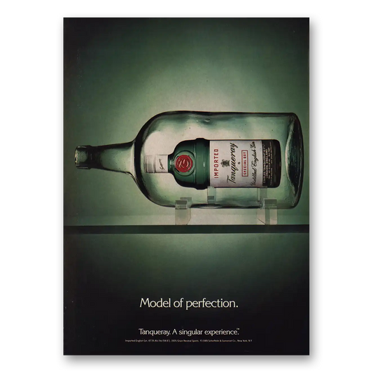 1990 Tanqueray Gin Model of Perfection Vintage Magazine Print Ad