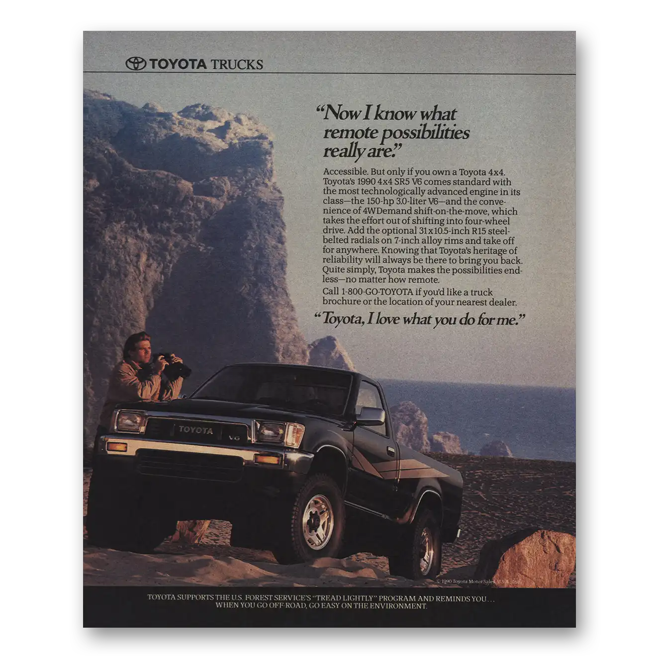 1989 Toyota Trucks Remote Possibilities Vintage Magazine Print Ad