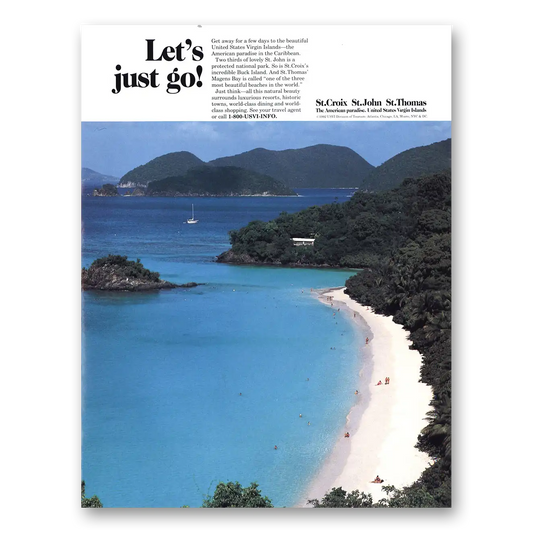 1992 US Virgin Islands Lets Just Go St Croix John Thomas Vintage Magazine Print Ad