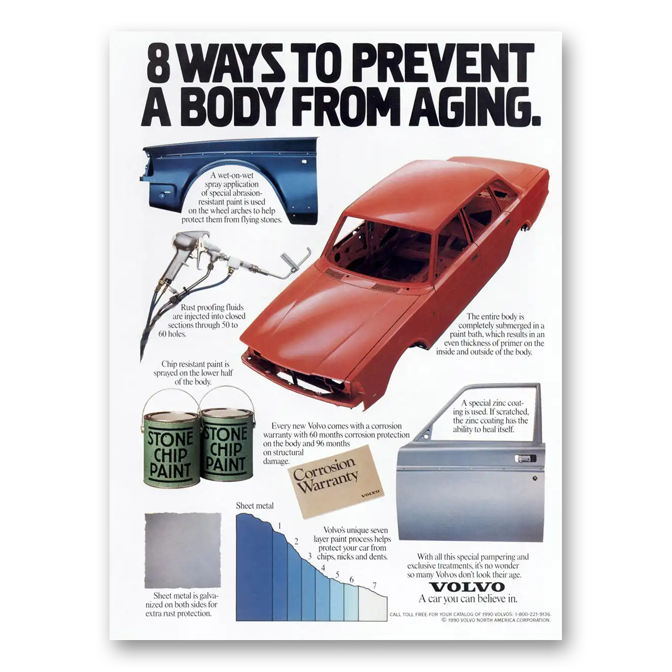 1990 Volvo Prevent a Body from Aging Vintage Magazine Print Ad