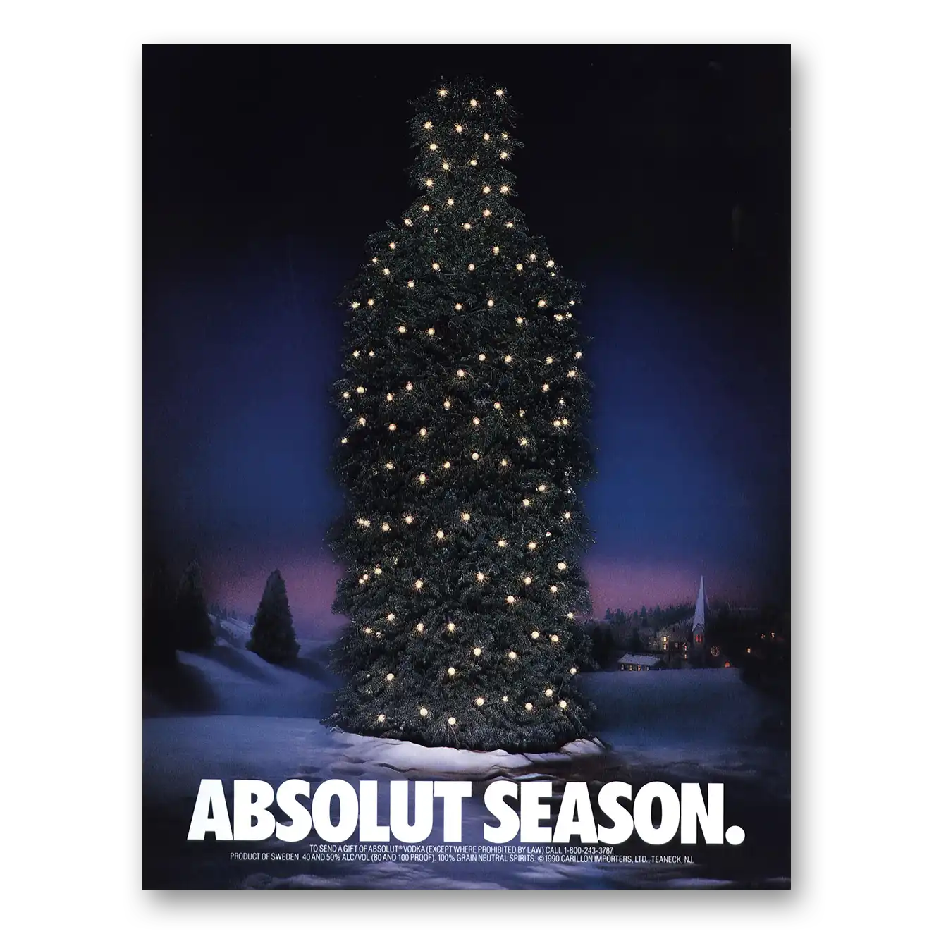 1991 Absolut Vodka Absolut Season Vintage Magazine Print Ad