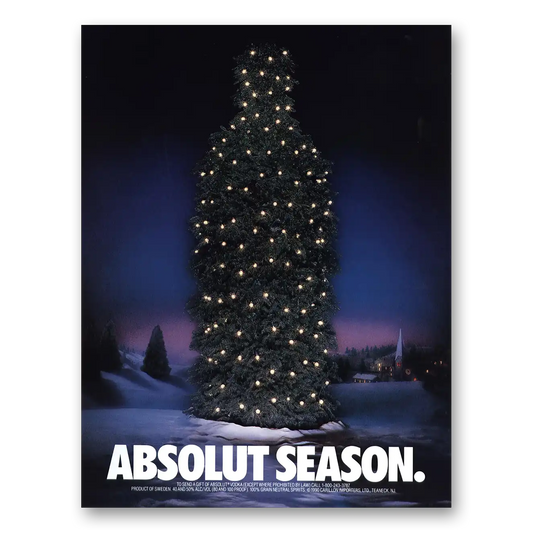 1991 Absolut Vodka Absolut Season Vintage Magazine Print Ad