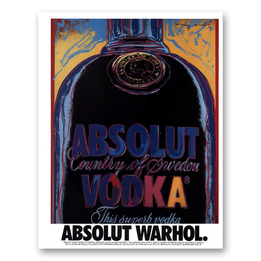 1991 Absolut Vodka Absolut Warhol Vintage Magazine Print Ad