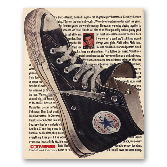 1991 Converse Shoes Dickie Barrett Mighty Bosstones Vintage Magazine Print Ad