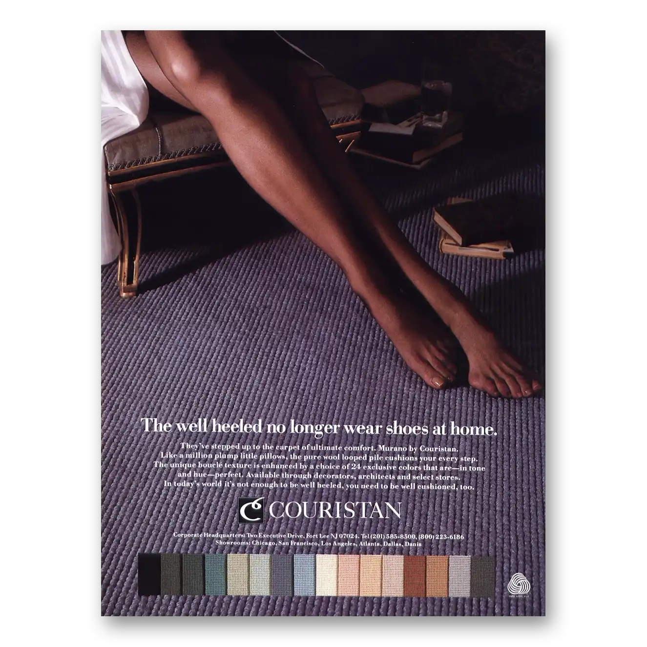 1991 Couristan Carpet Well Heeled No Longer Wear Shoes Vintage Magazine Print Ad