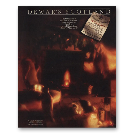 1991 Dewars White Label This Time of Year In Scotland Vintage Magazine Print Ad