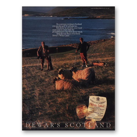 1991 Dewars White Label Summer Evening Scotland Vintage Magazine Print Ad