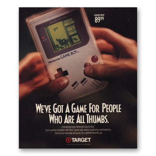 1991 Nintendo Game Boy Game for People Who Are All Thumbs Vintage Magazine Print Ad