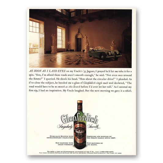 1991 Glenfiddich Uncles 53 Jaguar Vintage Magazine Print Ad