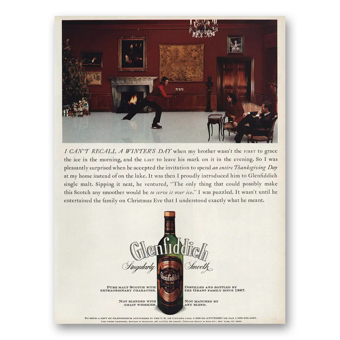 1991 Glenfiddich Brother Grace the Ice In the Morning Vintage Magazine Print Ad