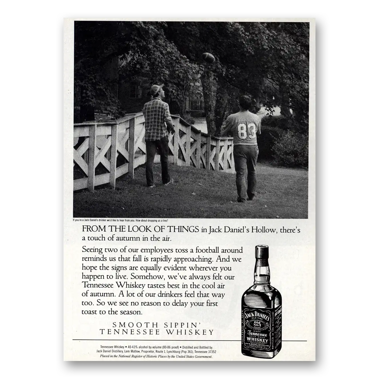 1991 Jack Daniels From the Look of Things Vintage Magazine Print Ad