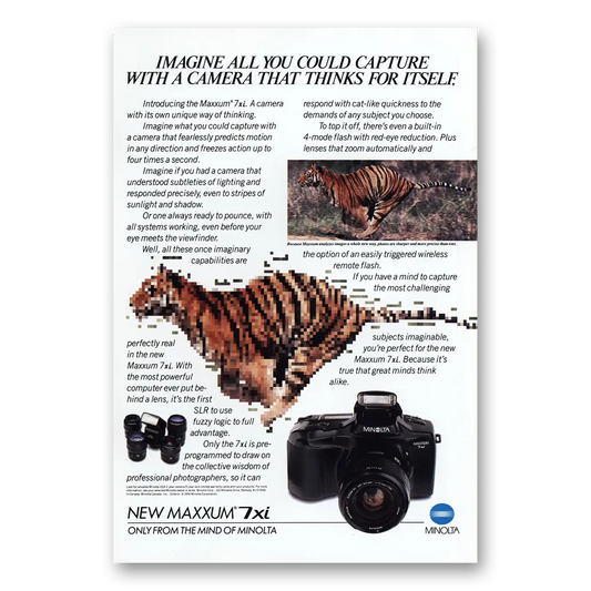 1991 Minolta Maxxum Camera That Thinks for Itself Vintage Magazine Print Ad