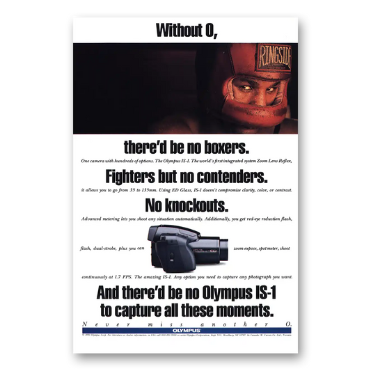 1991 Olympus Without O No Boxers Vintage Magazine Print Ad