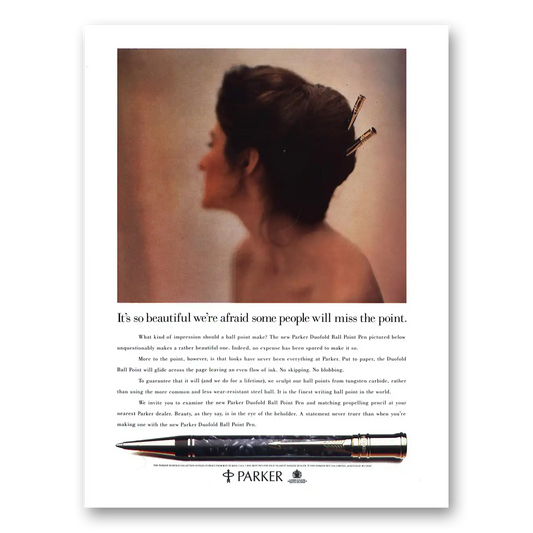 1991 Parker Duofold Pen So Beautiful Some People Will Miss the Point Vintage Magazine Print Ad