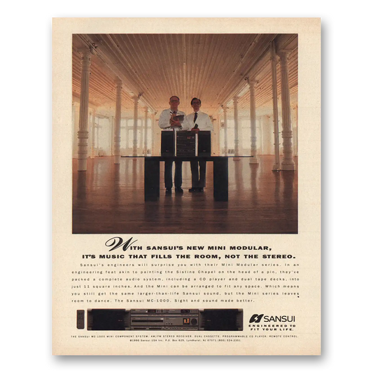 1991 Sansui Music That Fills the Room Vintage Magazine Print Ad