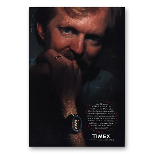 1991 Timex Watch Steve Newman Vintage Magazine Print Ad