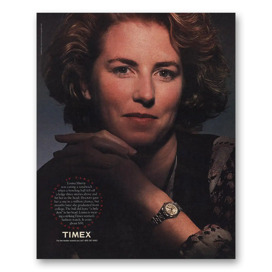 1991 Timex Watch Louisa Murray Bowling Ball Vintage Magazine Print Ad