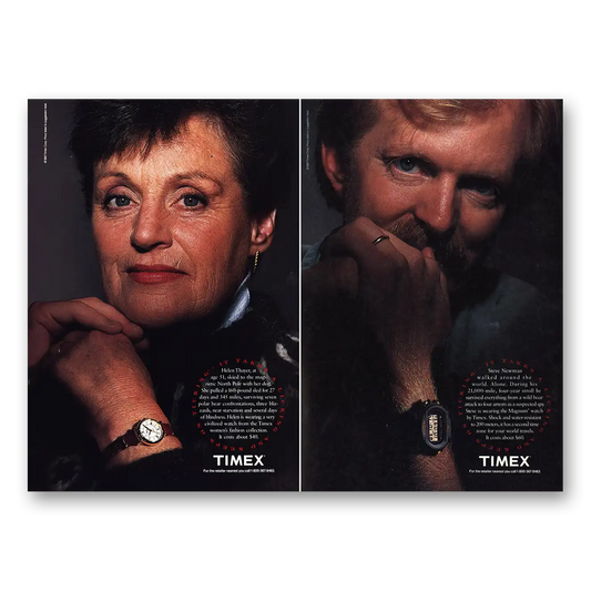 1991 Timex Watch Helen Thayer and Steve Newman Vintage Magazine Print Ad