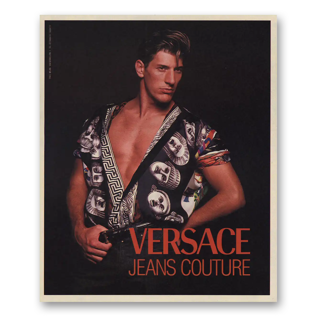 1991 Versace Jeans Couture Jeans Couture Vintage Magazine Print Ad