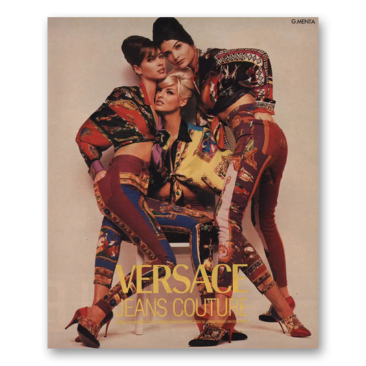 1991 Versace Jeans Couture Vintage Magazine Print Ad