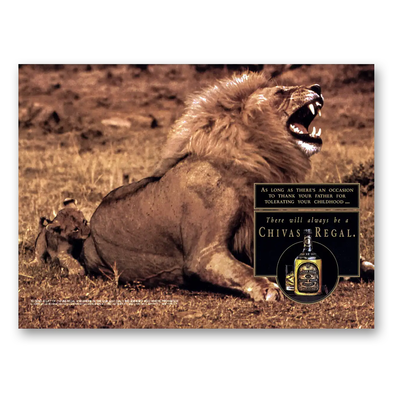 1992 Chivas Regal Thank Your Father for Tolerating Your Childhood Vintage Magazine Print Ad