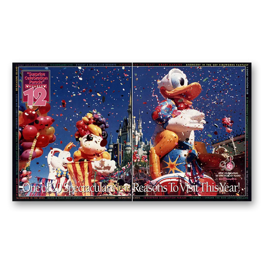 1992 Walt Disney World Surprise Celebration Parade Number 12 Vintage Magazine Print Ad