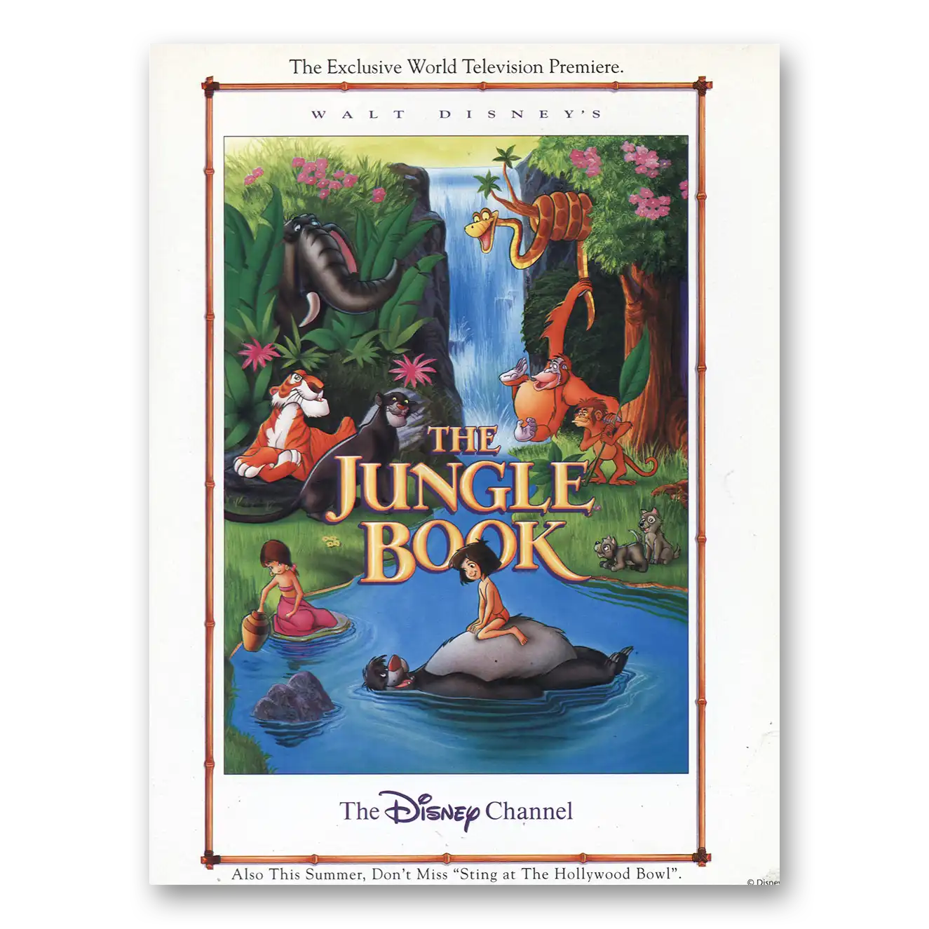 1992 The Jungle Book Promo World Television Premiere Vintage Magazine Print Ad