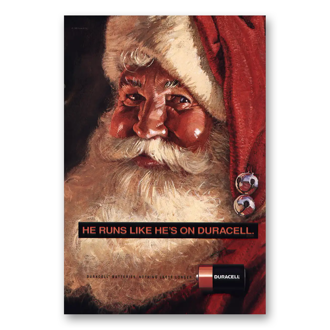 1992 Duracell Santa Claus Vintage Magazine Print Ad