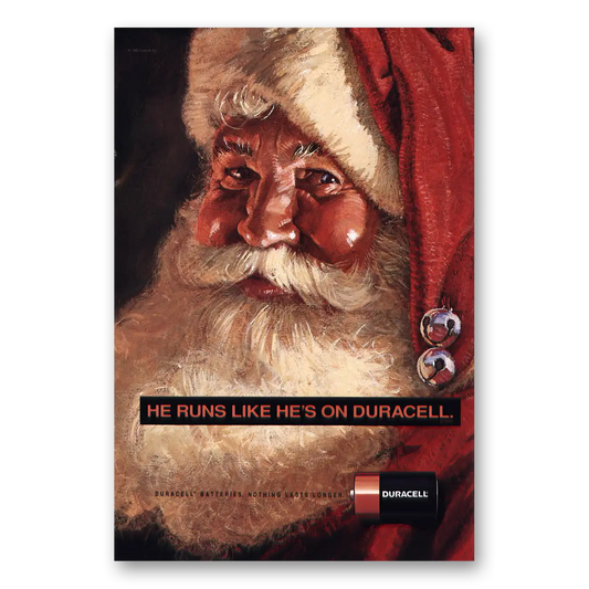 1992 Duracell Santa Claus Vintage Magazine Print Ad