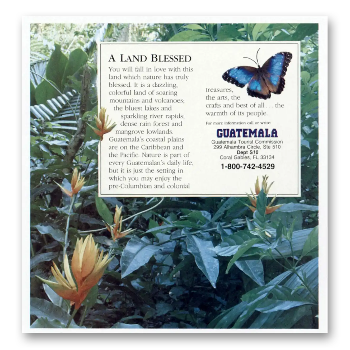 1992 Guatemala Land Blessed Vintage Magazine Print Ad